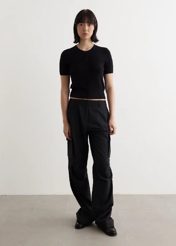 Tailored Wide Leg Cargo Pants Trendy Printed Pants