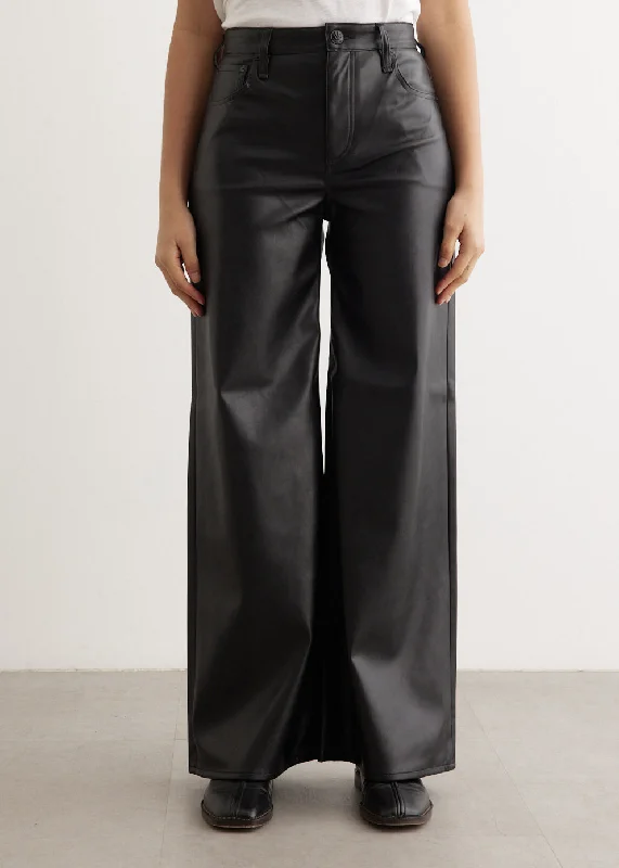 Sofie Ankle Faux Leather Pants Modern Stretch Trousers