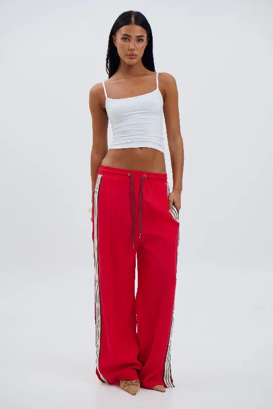 Leesa Pant Red Casual Sweatpants Style