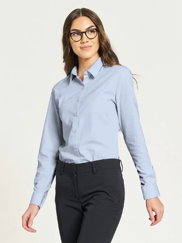 Ladies' Essential Blouse - Light Blue Modern Work Blouse