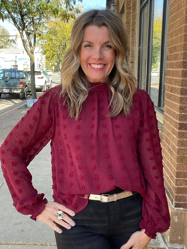 Cabernet Blouse Satin Drape Blouse