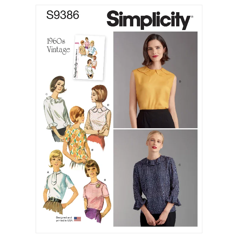 Simplicity Pattern 9386 Miss Set Of Blouse Office Formal Blouse
