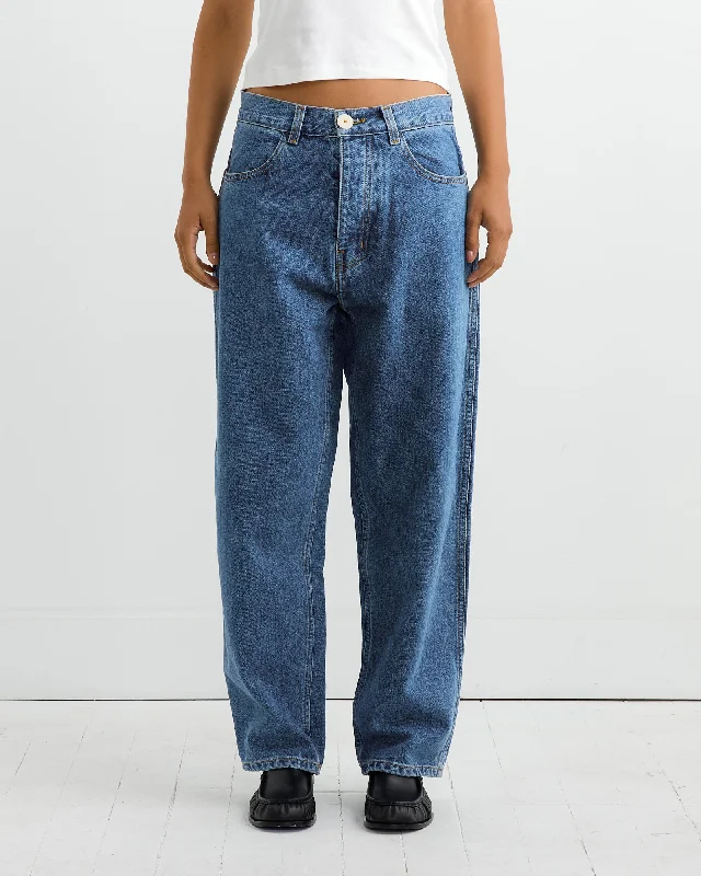 California Wide Pant in Cowboy Blue Casual Plaid Pants