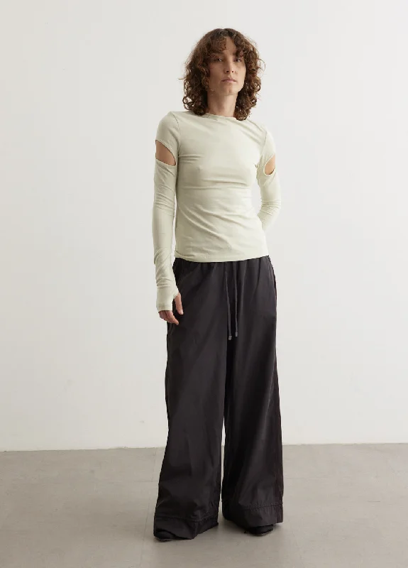Contrast Banding Pants Wide-Legged Palazzos