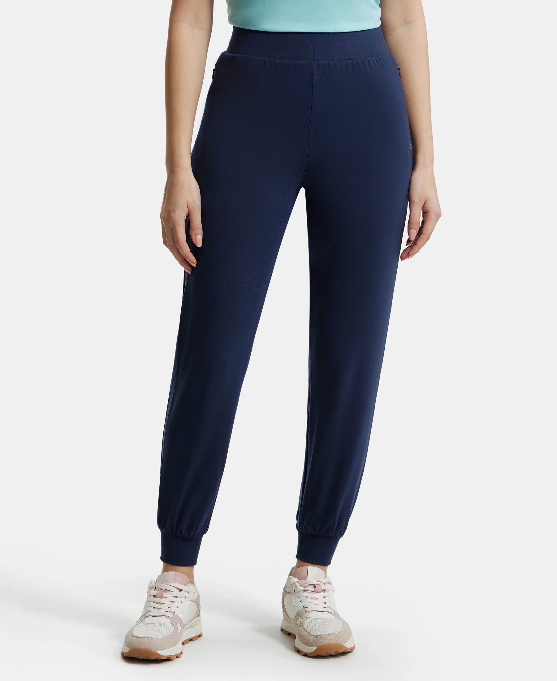 Tencel Lyocell Elastane Stretch Relaxed Fit Yoga Pants - Blue Iris Soft Stretch Trousers Tencel Lyocell Elastane Stretch Relaxed Fit Yoga Pants - Blue Iris Soft Stretch Trousers
