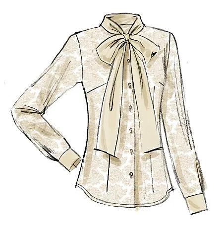 Vogue Pattern V8772 Misses' Blouse Silky Draped Blouse