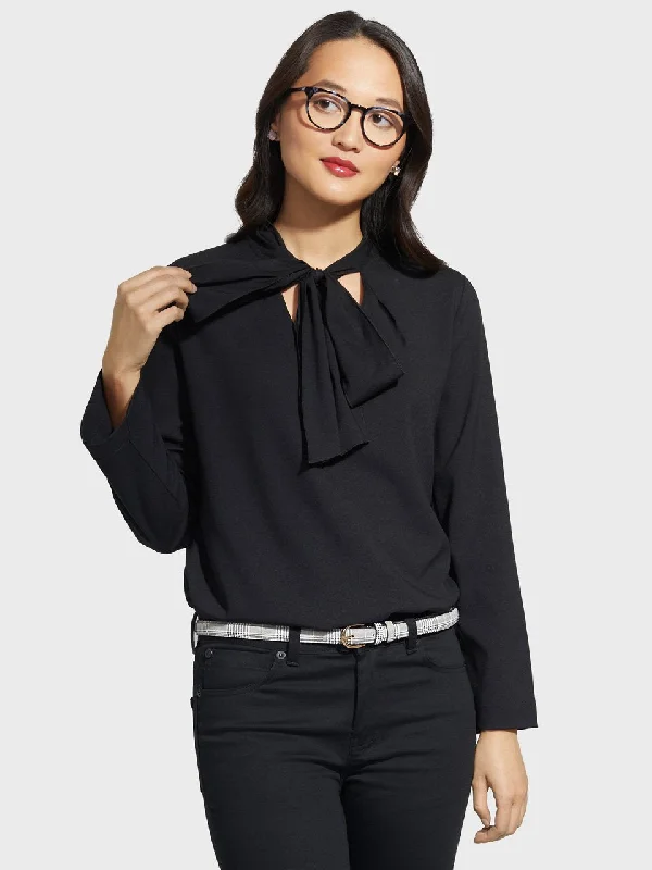 Ladies' Dahlia Blouse - Black Subtle Shimmer Blouse