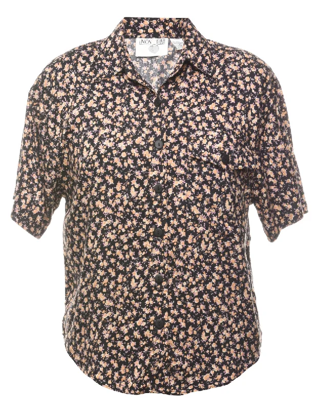 Floral Blouse - M Loose Oversized Blouse