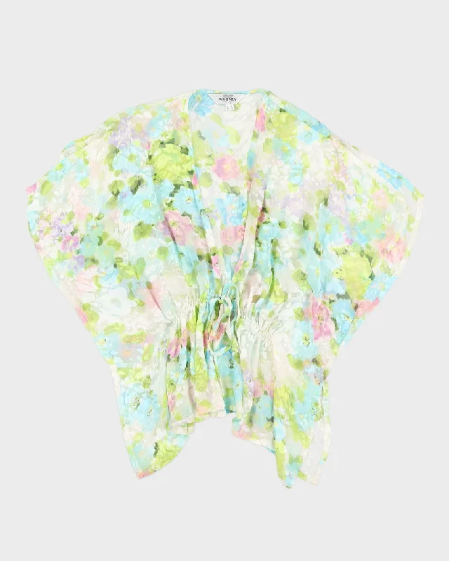 Floral Sheer Tie Up Blouse - S Everyday Stylish Blouse