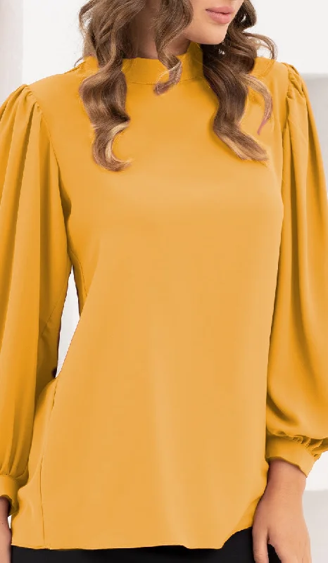 Nariman Essential Everyday Blouse - Saffron - Final Sale Satin Bow Blouse