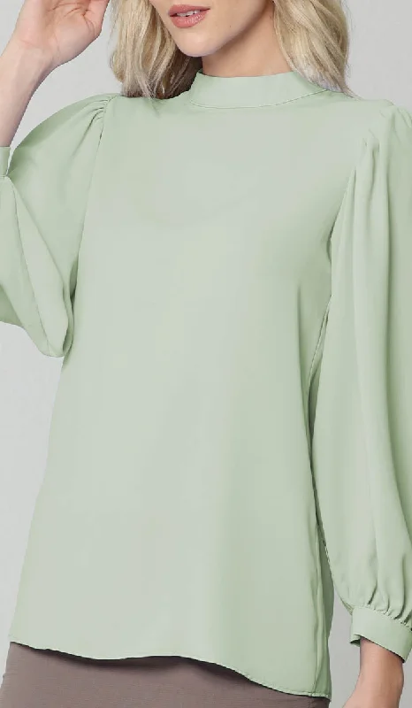 Nariman Essential Everyday Blouse - Sage - Final Sale Double-Layered Blouse