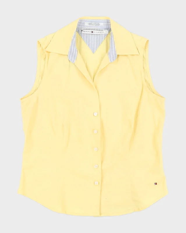 Tommy Hilfiger Yellow Sleeveless Blouse - S Polished Work Blouse