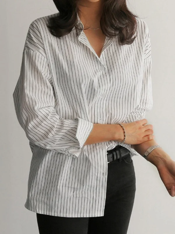 Chic Striped Blouse Boho Printed Blouse