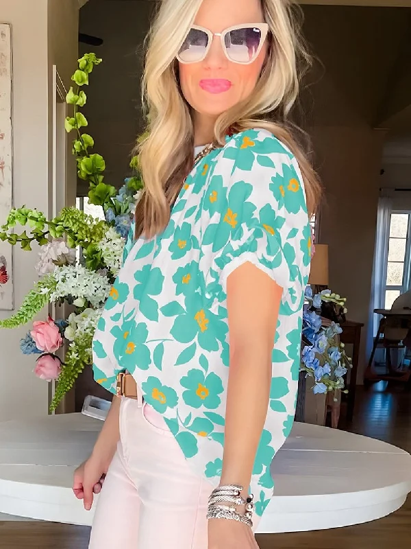 Mint Green Blouse Soft Satin Blouse