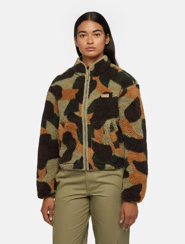 Mount Hope Camo Zip Fleece Jacket in Imperial Green Camo Fitted T-Shirt Seamless Stretchy