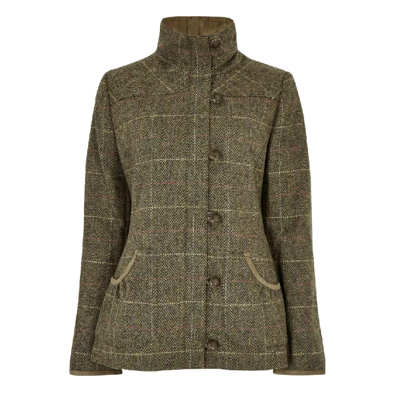 Dubarry Womens Bracken Tweed Jacket Chenille Fabric Brocade Fabric Lace Fabric