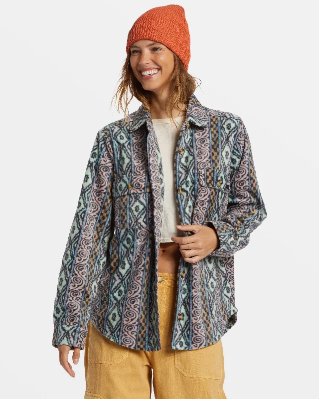 Forge Fleece Flannel Jacket - Dusty Peach Front Pockets Side Pockets Patch Pockets