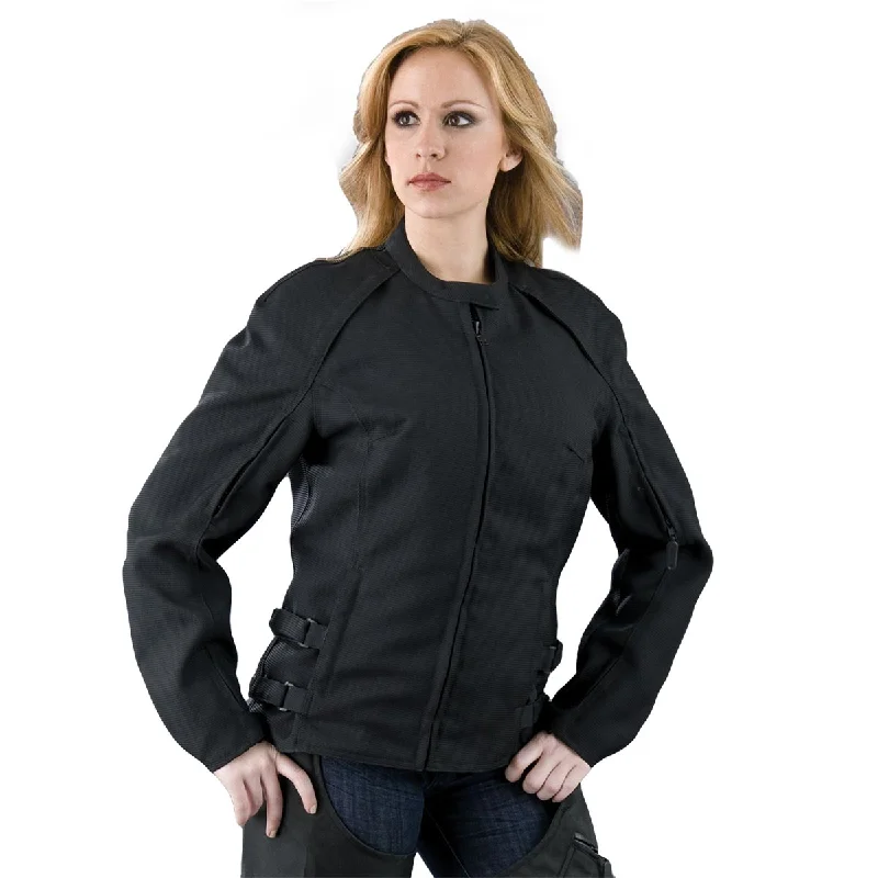 NexGen SH19055 Women's Black Textile Motorcycle Racer Jacket Rayon Velvet Corduroy