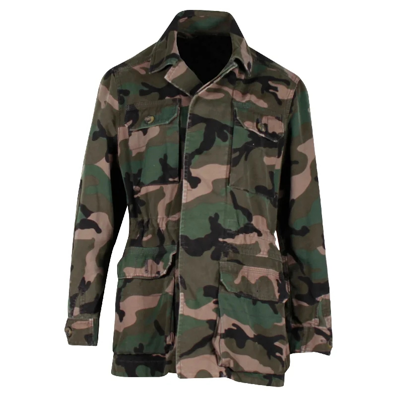 Valentino Camo Jacket in Olive Cotton Modern Contemporary Chic