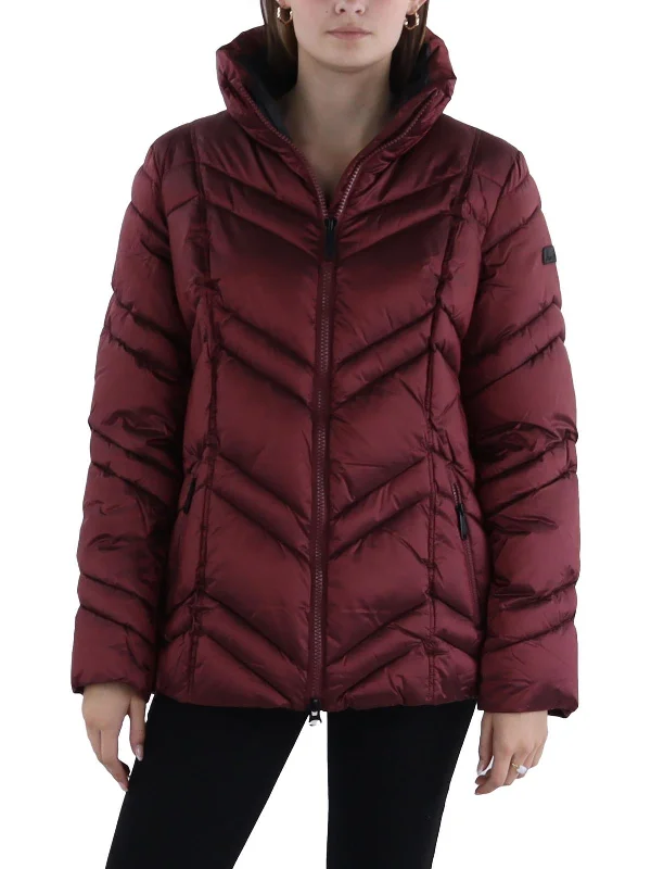 Womens Quilted Short Puffer Jacket Fashionable Trendy Casual