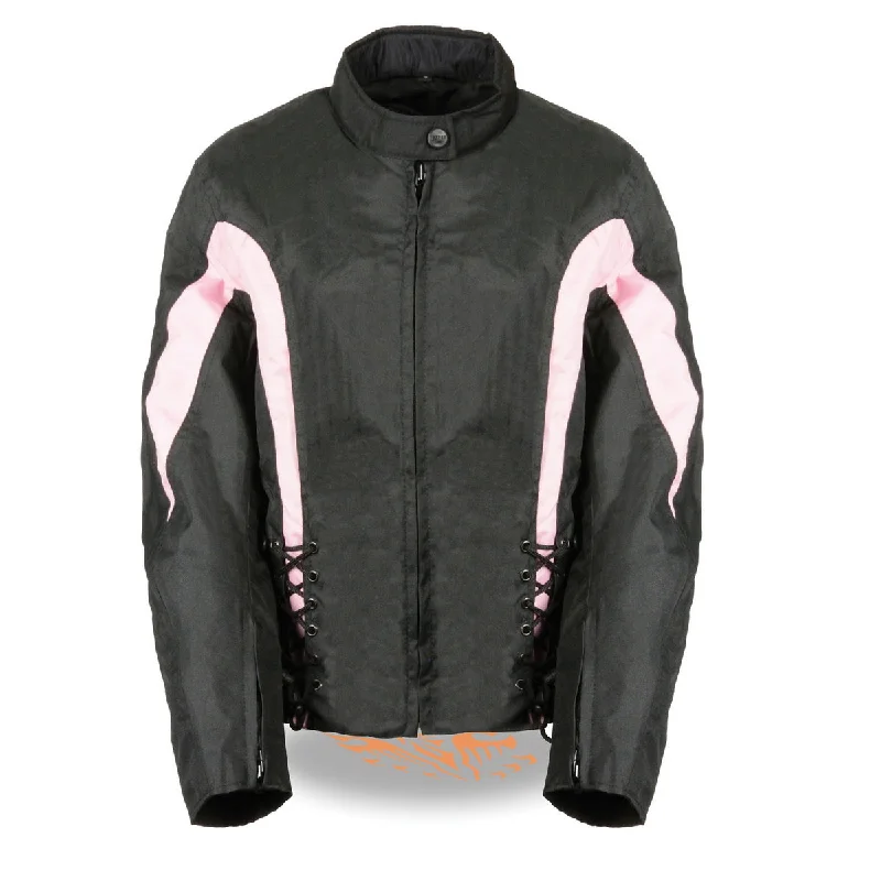 Nexgen SH2188 Women's Black and Pink Textile Motorcycle Riding Jacket Modern Contemporary Chic