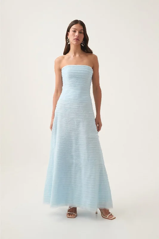 Aje Soundscape Maxi Dress - Sea Breeze Trendy Satin Maxi Dress