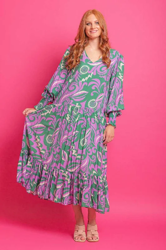 Charlie Maxi Dress Comfortable Maxi Dress with Sleeves