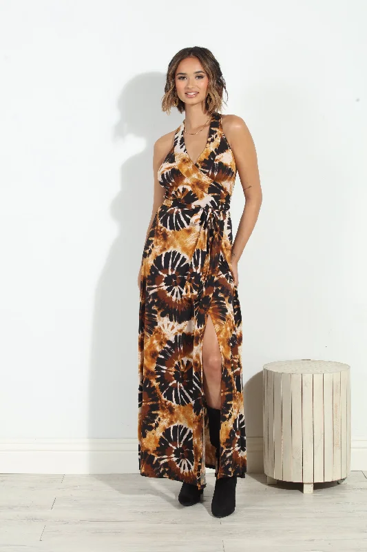 Dakar Wrap Maxi Dress-FINAL SALE Trendy Floral Print Maxi Dress