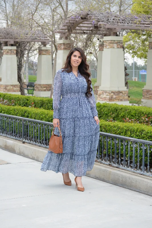 Etta Navy Maxi Dress Cozy Knitted Maxi Dress