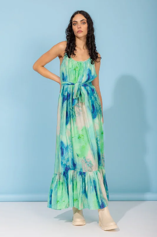 Fiona Maxi Dress Blue Stylish A-Line Maxi Dress