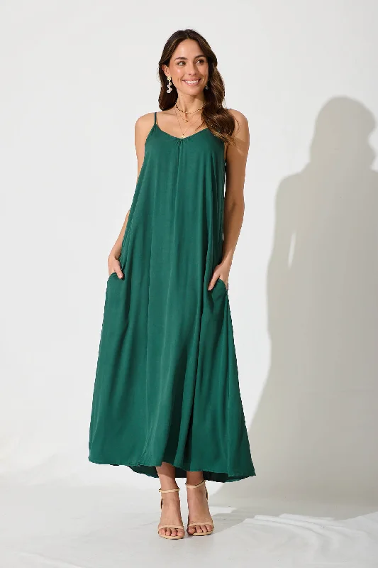 No Scrubs Maxi Dress In Green Classic Strapless Maxi Dress