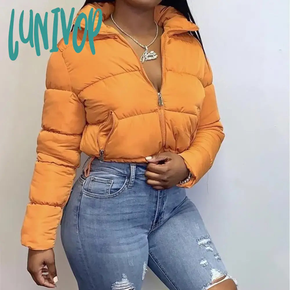 Lunivop  Fall Winter Solid Down Coat Puffer Jacket and Coats for Women Bubble Outerwear Cropped Outwear Oversized Clothing Oversized Jacket Tailored Jacket Straight Jacket