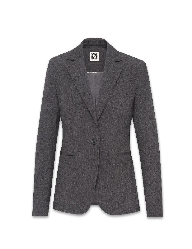 Melange Single Button Jacket Tailored Jacket Straight Jacket A-Line Jacket