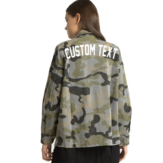 Custom Text Oversized Cargo Jacket Herringbone Jacket Checkered Jacket Solid Jacket