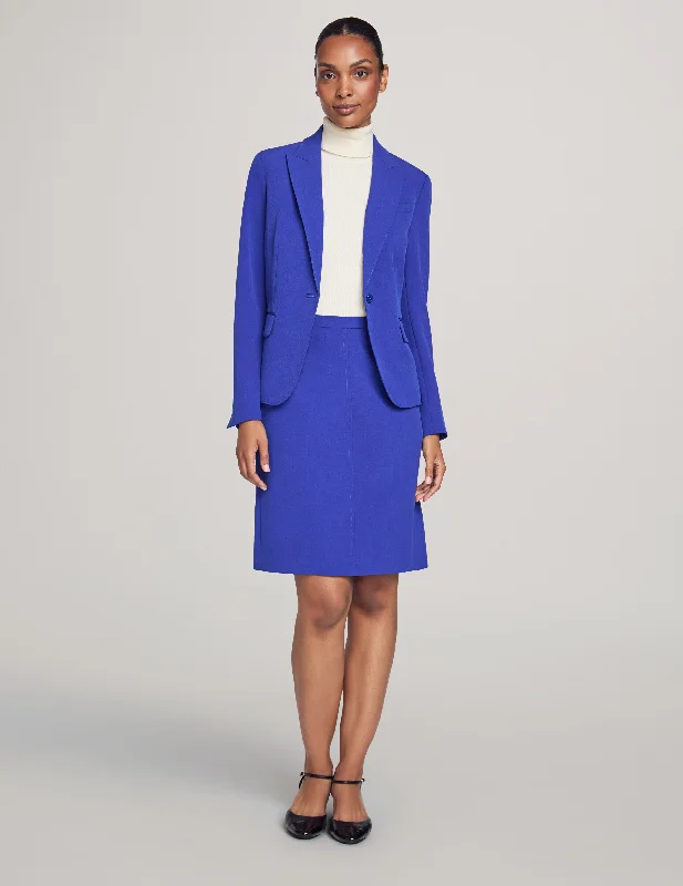 Executive Collection Jacket and Skirt Suit Set Stand-Up Collar Roll-Neck Collar Turtle Neck