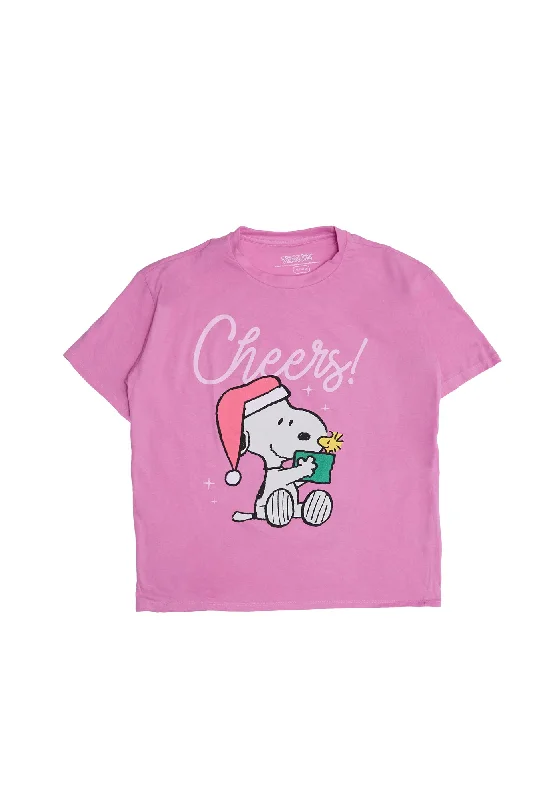 Peanuts Snoopy Cheerful Christmas Graphic Relaxed Tee Plaid T-Shirt Polka Dot Checkered Peanuts Snoopy Cheerful Christmas Graphic Relaxed Tee Plaid T-Shirt Polka Dot Checkered