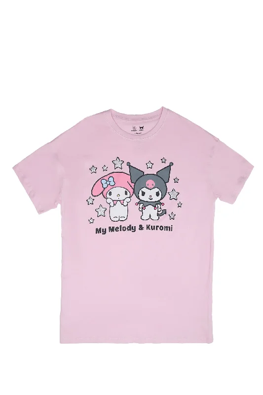 Kuromi Melody Graphic Relaxed Tee Lace Blend Ribbed Blend Corduroy Blend