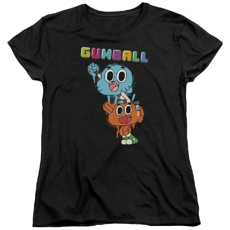The Amazing World Of Gumball Gumball Spray Women's T-Shirt Oversized T-Shirt Spandex breathable The Amazing World Of Gumball Gumball Spray Women's T-Shirt Oversized T-Shirt Spandex breathable