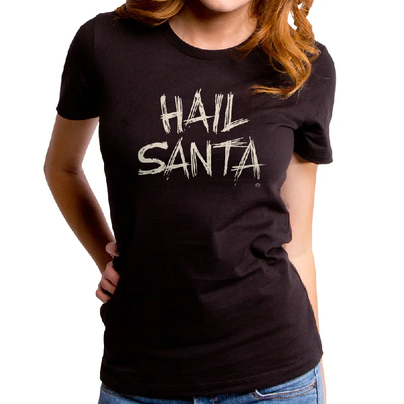 Hail Santa Women's T-Shirt Print Jacquard Patchwork