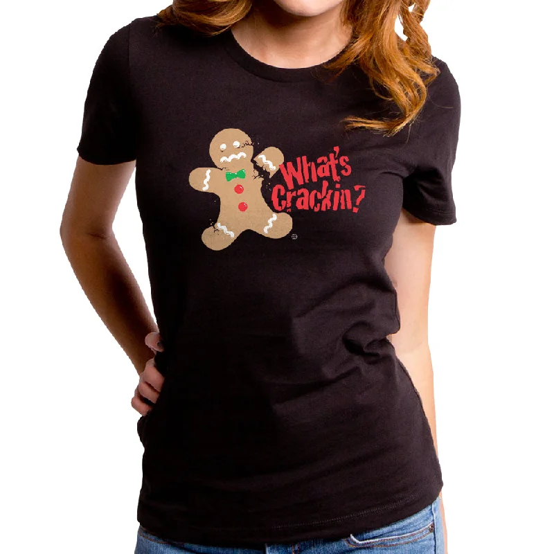 What's Crackin Women's T-Shirt Rayon Velvet Corduroy