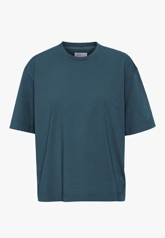 Organic Boxy Crop Tee Welt Pockets Slit Pockets