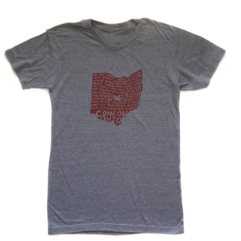 Come on Ohio : Unisex Tee Notch Collar Peter Pan Collar Cowl Neck