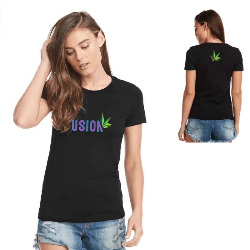 Fusion Women’s Miami Style T-Shirt Polka Dot Checkered Tartan