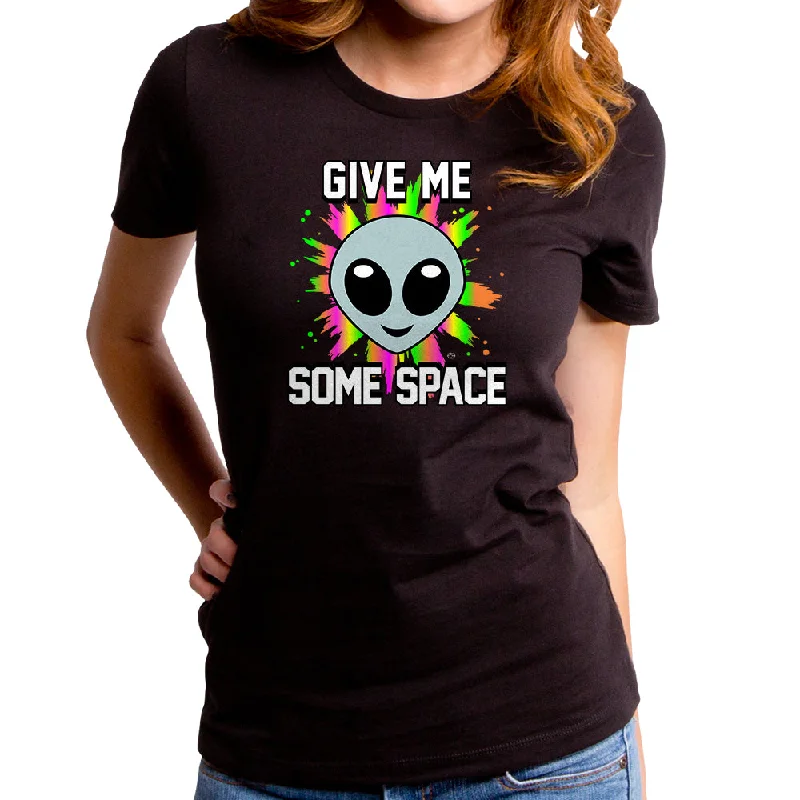 Give Me Some Space Women's T-Shirt Collared T-Shirt Boat Neck A-Line