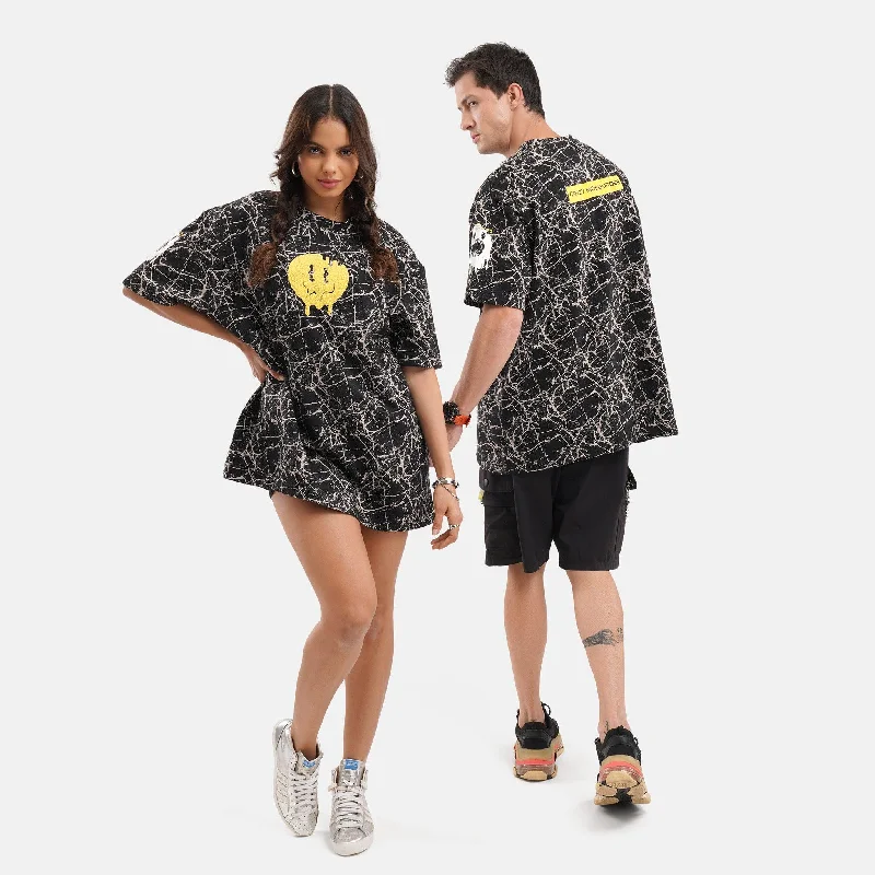 Grumpy Face Embroidered Terry Free Size Tee in Black Chenille Fabric Brocade Fabric Lace Fabric Grumpy Face Embroidered Terry Free Size Tee in Black Chenille Fabric Brocade Fabric Lace Fabric