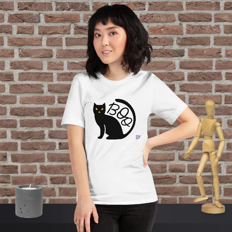 Halloween Boo Black Cat T-Shirt, Spooky Black Cat Shirt, Cute Halloween Shirt, Black Cat Boo Tee, Fun Halloween Graphic Tee Fleece Nylon Spandex Halloween Boo Black Cat T-Shirt, Spooky Black Cat Shirt, Cute Halloween Shirt, Black Cat Boo Tee, Fun Halloween Graphic Tee Fleece Nylon Spandex