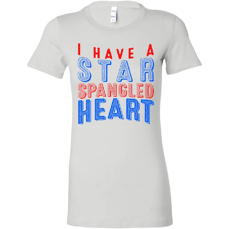 I Have a Star-Spangled Heart Women's T-shirt Seamless Knitted Crochet