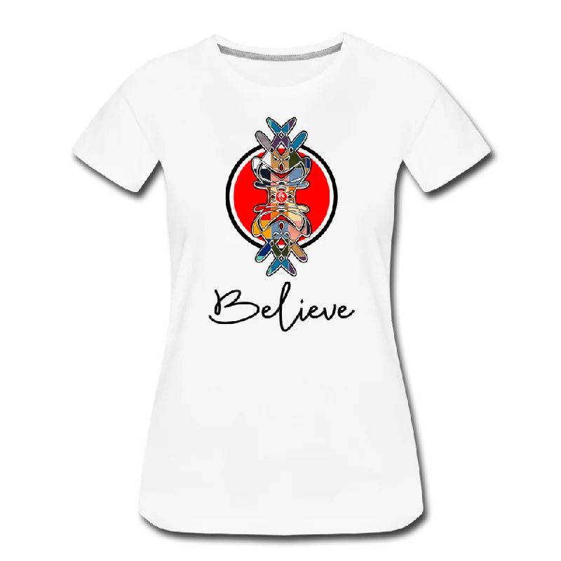 it's OON - Women "Believe" iCREATE T-Shirt - M1516 Silk Blend Satin Velvet