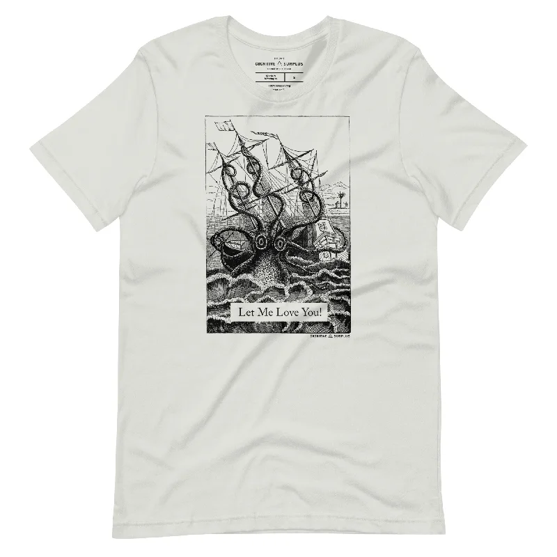 Let Me Love You Kraken Graphic Tee Fleece Fabric Down Fabric Feather Fabric