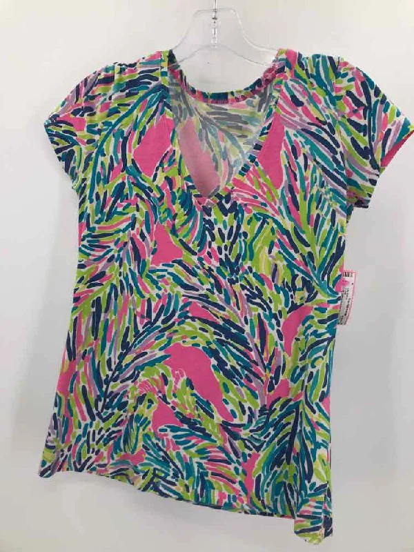 Pre-Owned Lilly Pulitzer Pink Size Small T-shirt Iron Safe Non-Iron Wrinkle Free